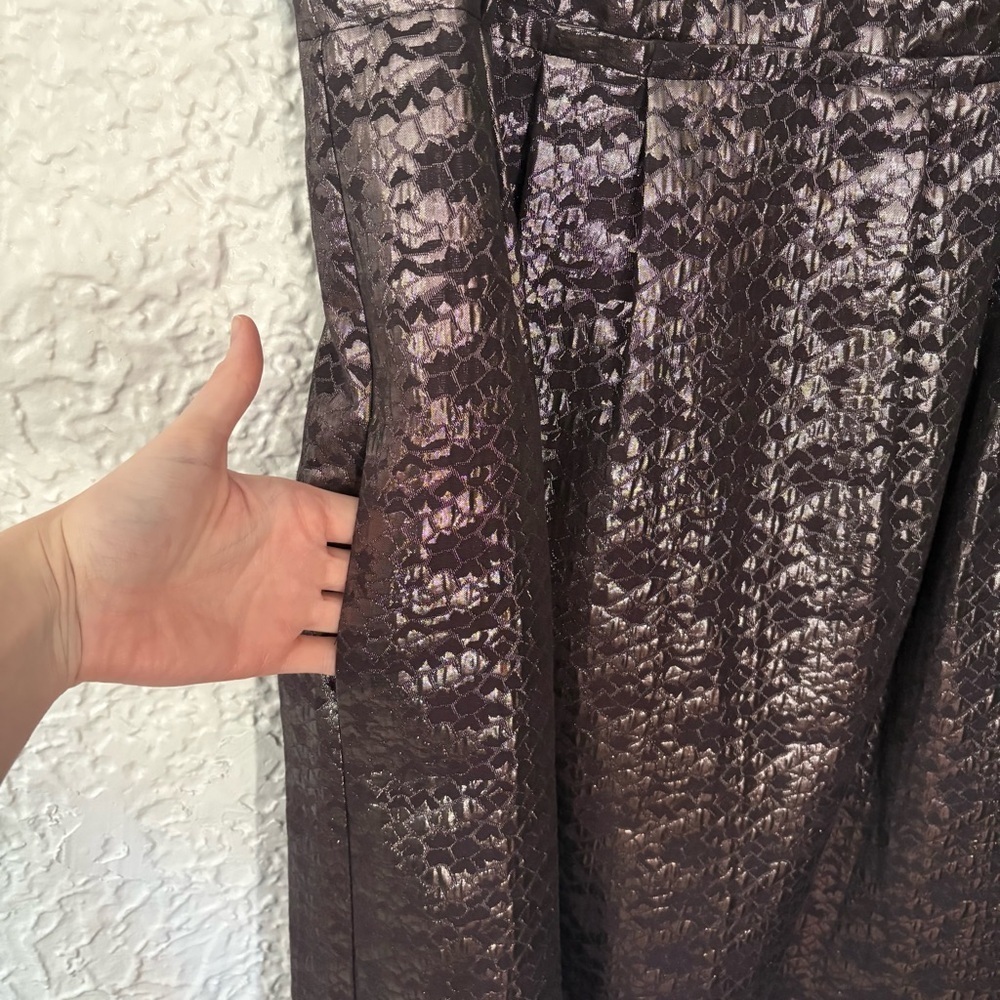 London Times Brocade Empire Waist Dress Size 12 - Picture 4 of 9
